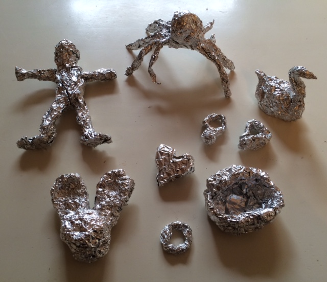 Tin Foil Sculptures and Jewelry